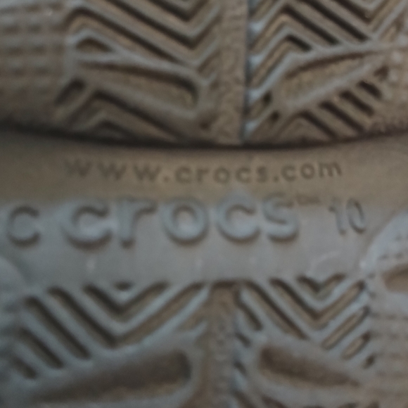 CROCS Children's Black Clogs With Green Straps Size C 10 - Picture 2 of 10